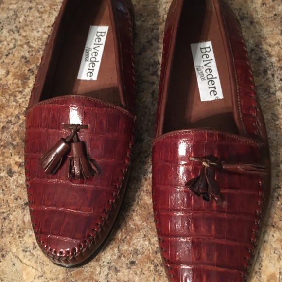 Like New mens real leather crocodile shoes leather Italy 10 M - Picture 4 of 9